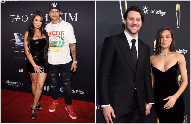 Jordan Poyer's wife Rachel Bush reacts as Josh Allen lovingly calls Hailee Steinfeld "wifey"