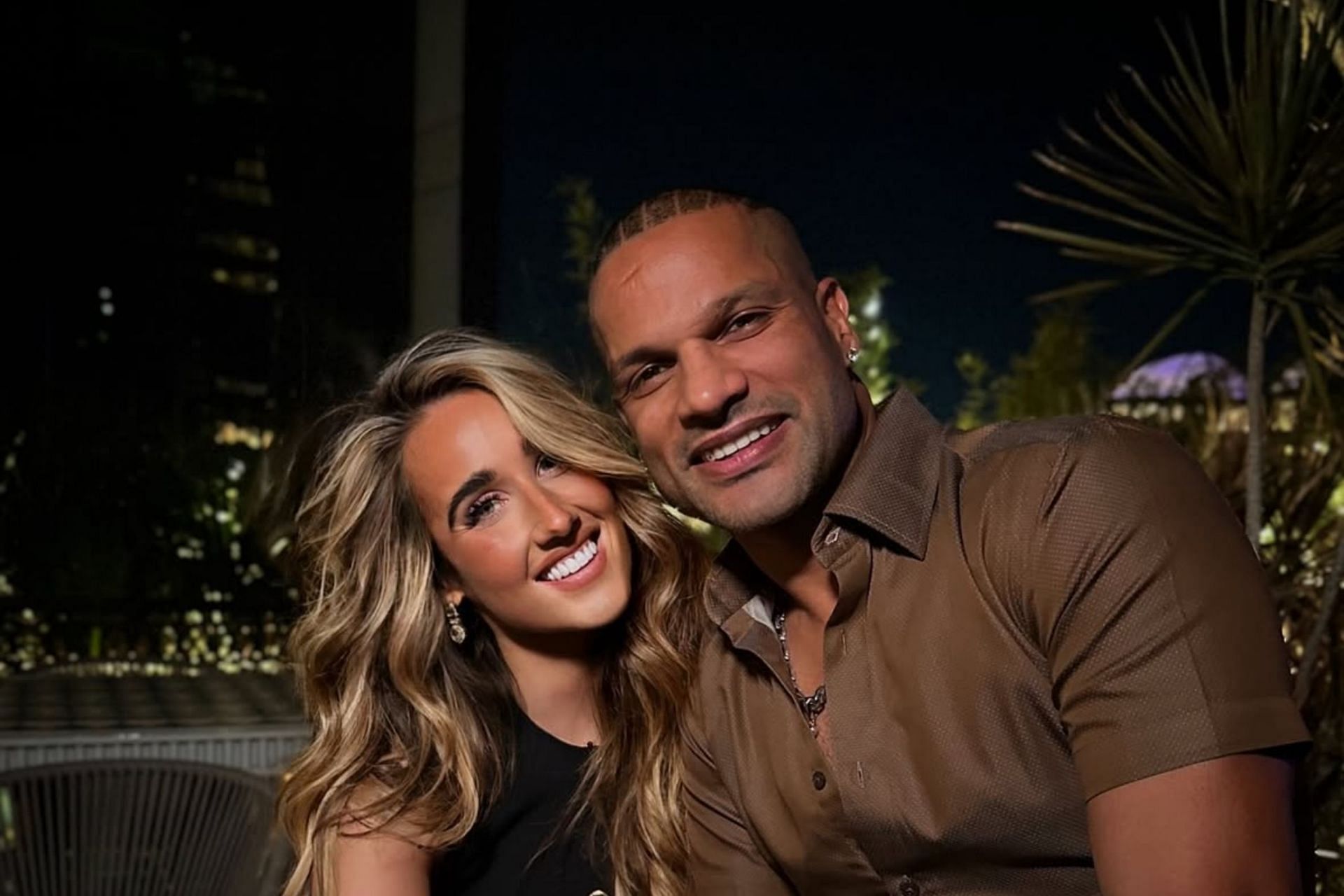 Shikhar Dhawan and Sophie Shine (Image via Instagram-@sophieshine93)