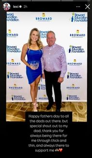 Lexi Thompson's Instagram story. She's with her dad ahead of the 2025 Meijer LPGA Classic