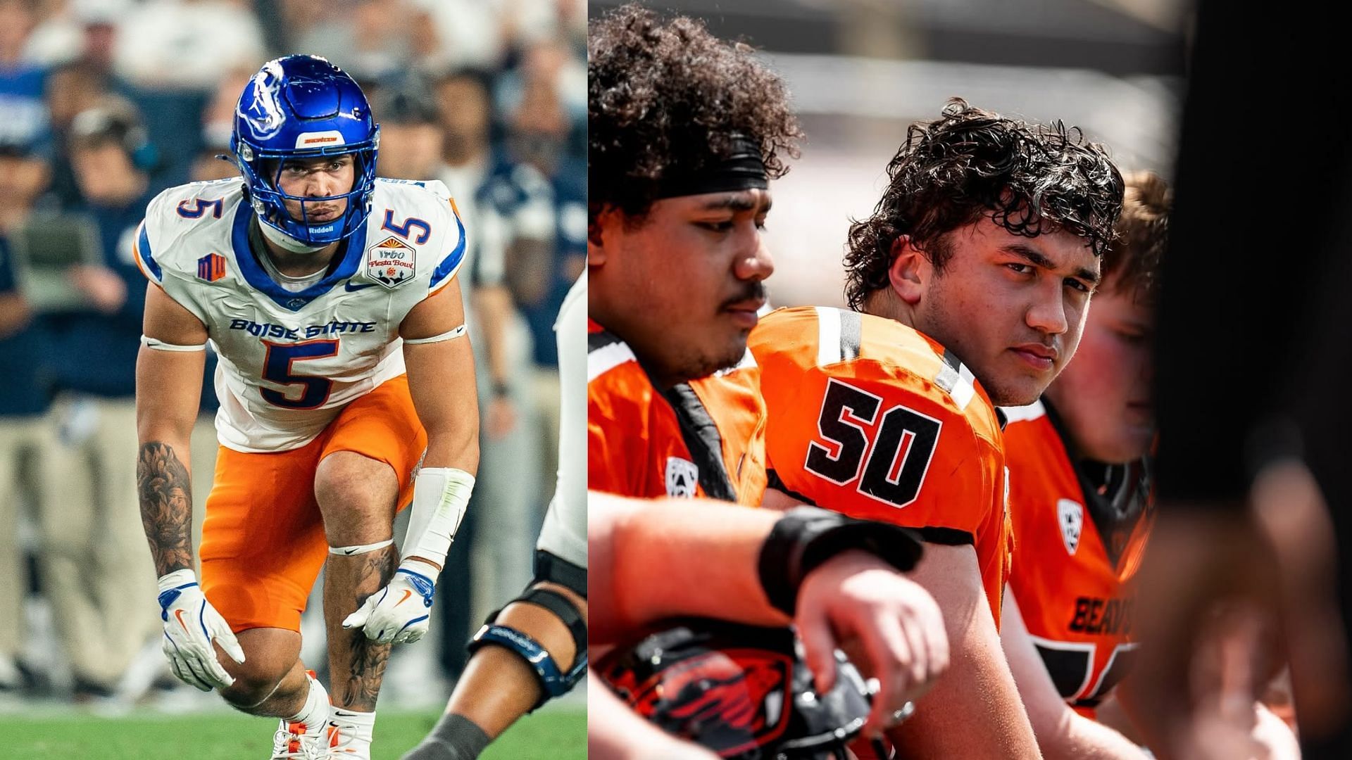 Photos from the Instagram accounts of Oregon State University and Boise State University