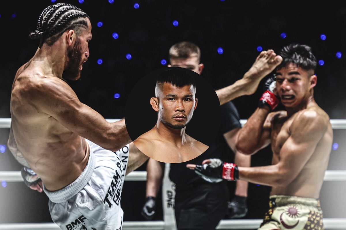 Diego Paez (left) Johan Ghazali (right) (inset: Nong-O) [Photos via: ONE Championship]