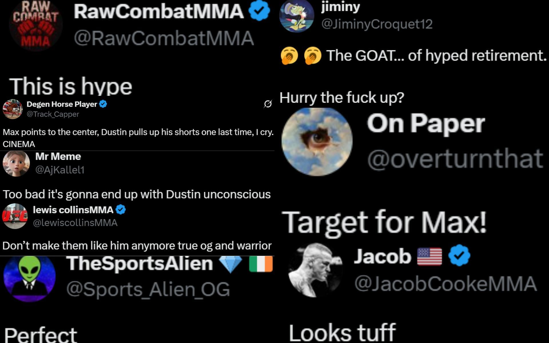 Fan reactions. [Screenshots courtesy: @Home_of_Fight on X]
