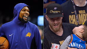 Kevin Durant in stitches seeing Isaiah Hartenstein's baby "slumped" during OKC's title ceremony