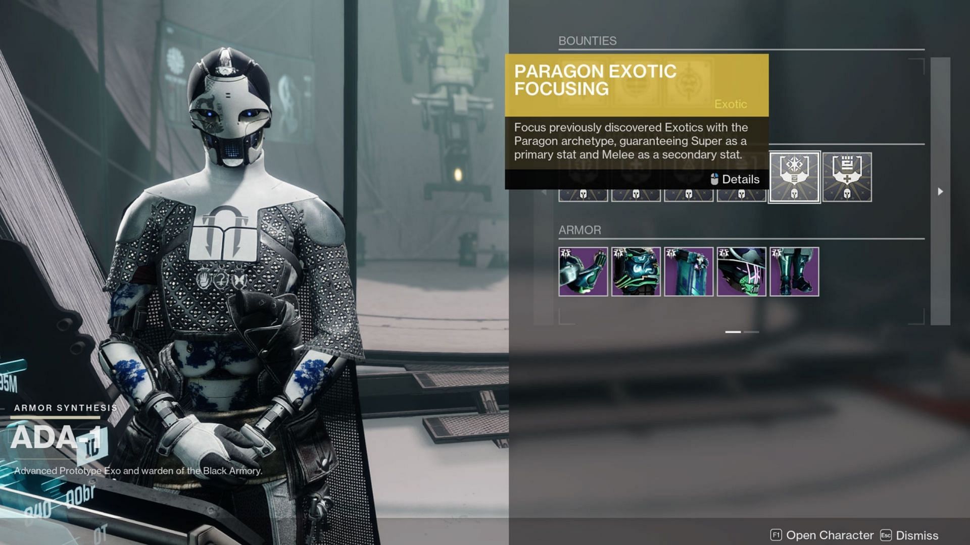 Stat focusing from Ada-1 (Image via Bungie) 