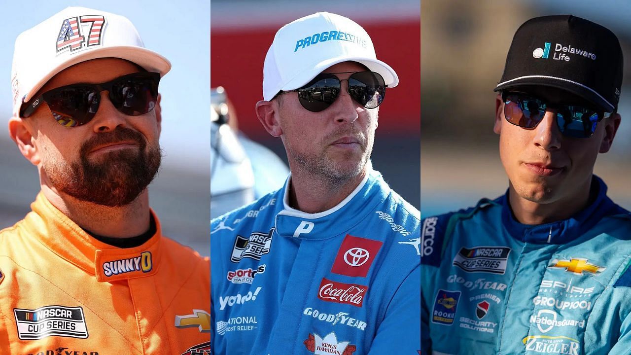 Ricky Stenhouse Jr, Denny Hamlin and Carson Hocevar