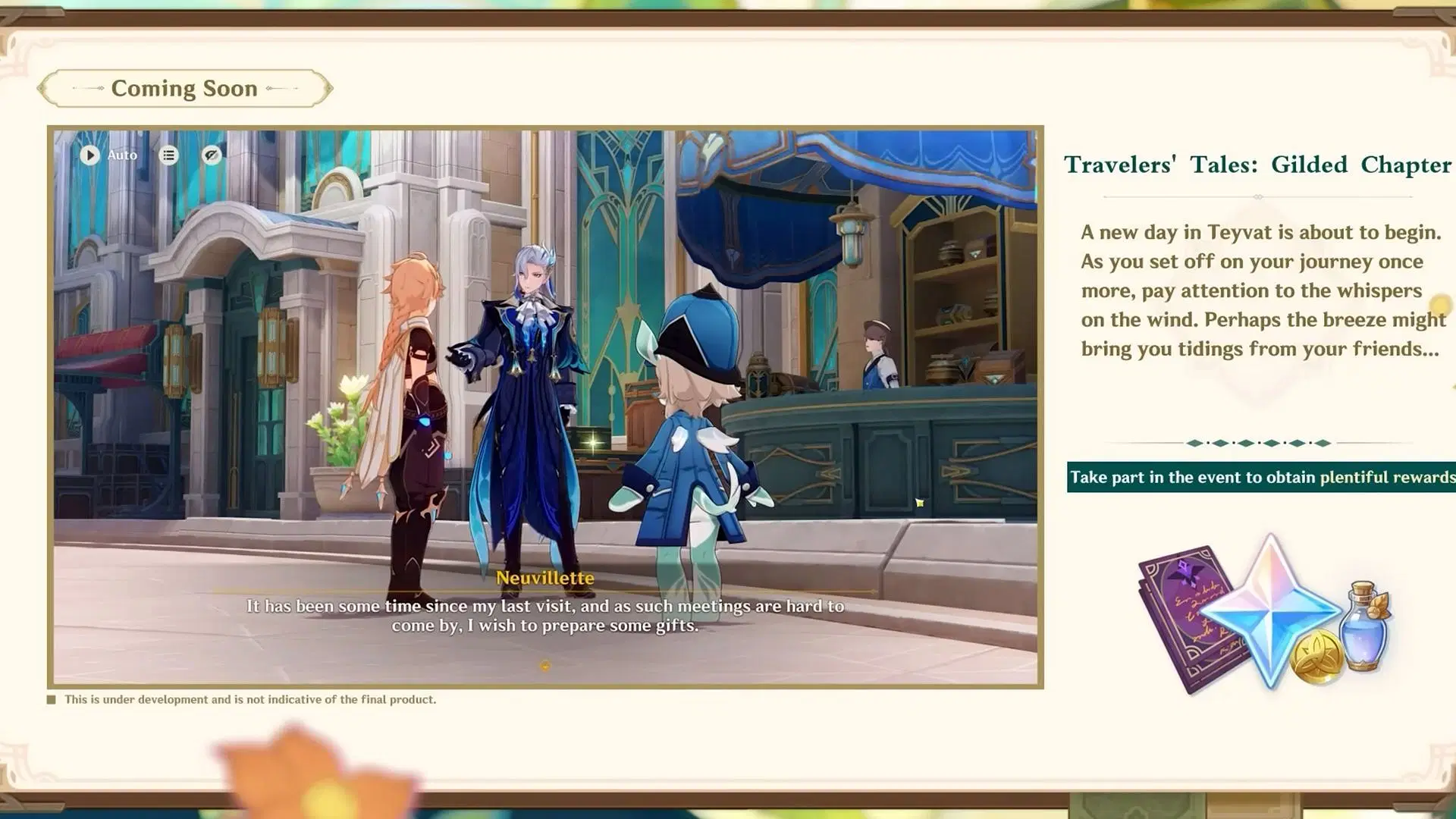 Traveler&#039;s Tales: Gilded Chapter event in Genshin Impact 5.7 (Image via HoYoverse)