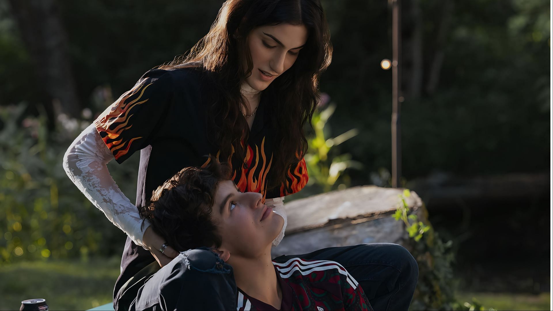 Romantic sparks fly between Zero and Santi in a tender closing scene from Stick season 1 episode 5. (Image via AppleTv) 