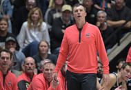 Samford Bulldogs head coach Bucky McMillan looks up at the video board during the second half against the Purdue Boilermakers at Mackey Arena. Photo: Imagn