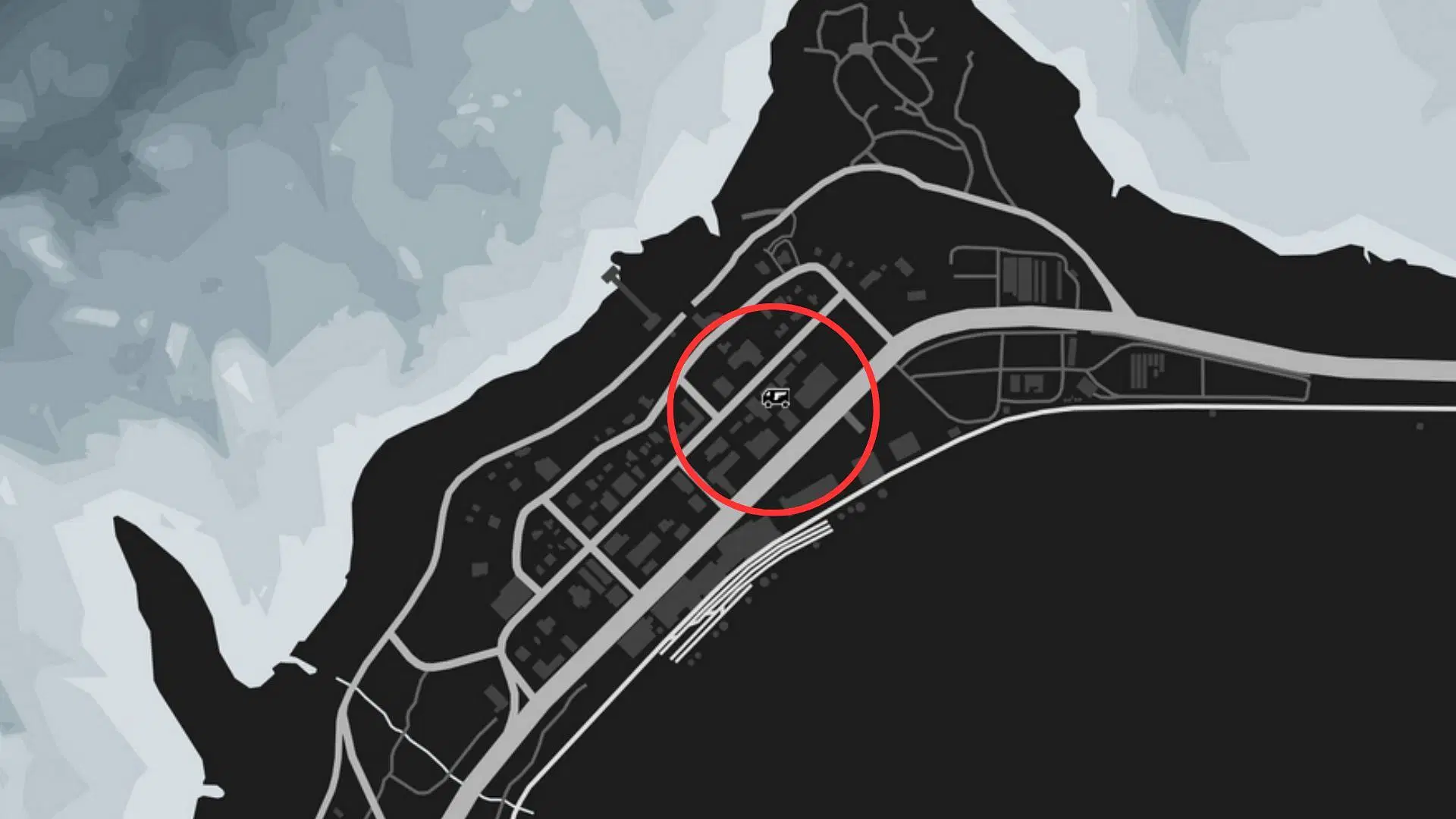 The exact coordinates of the GTA Online Gun Van Location Today (Image via Rockstar Games)