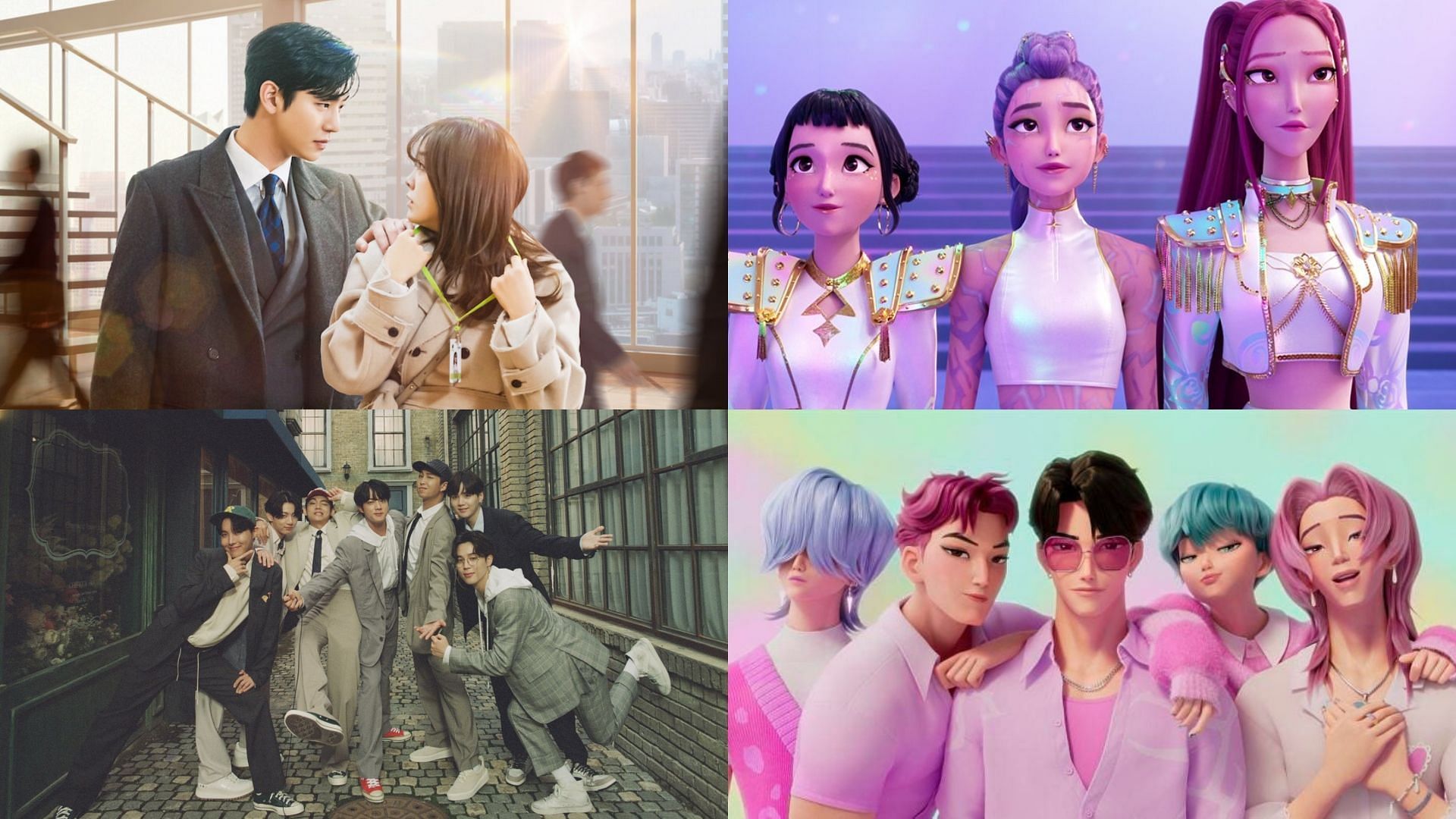 BTS and Business Proposal reference in Kpop Demon Hunters (Images via Netflix, X/@BTS_twt)