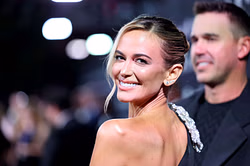 Jena Sims flaunts red outfit with Brooks Koepka by her side at the 2025 SI Swimsuit Swim Week