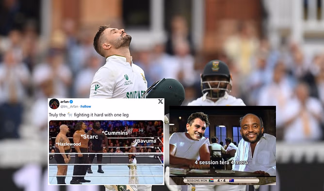 "Sir Bavuma and Proteas KL Rahul are on a mission"- Top 10 funny memes as South Africa inch closer to a historic win in 2025 WTC final vs Australia