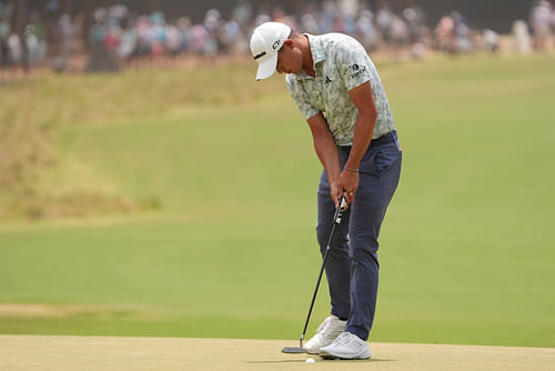 Collin Morikawa plays in the final round of the 2024 US Open at Pinehurst Resort - Image Source: Imagn
