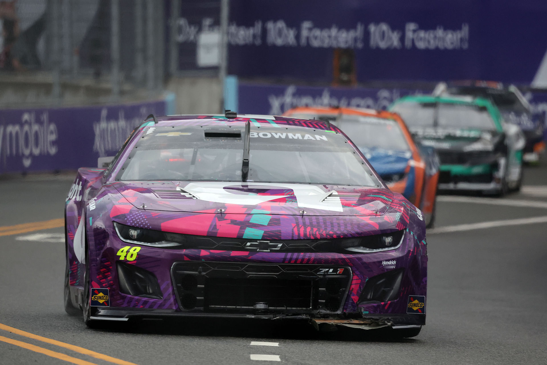 Řidič série NASCAR CUP Alex Bowman (48) Během Grant Parku 165 na závodě Chicago Street - Zdroj: Imagn