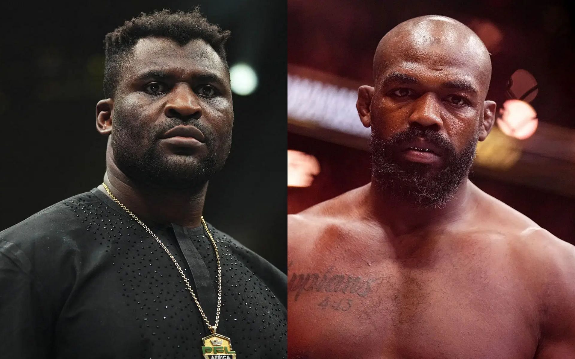 Francis Ngannou (left) is too expensive for the PFL to keep, says ex-analyst, amid Jon Jones (right) fight chatter [Images courtesy: Getty Images]