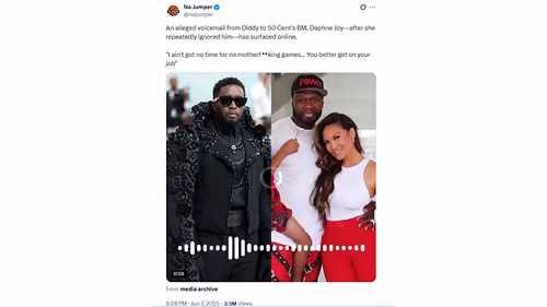 Diddy's alleged voicemail: Image via X/@No jumper
