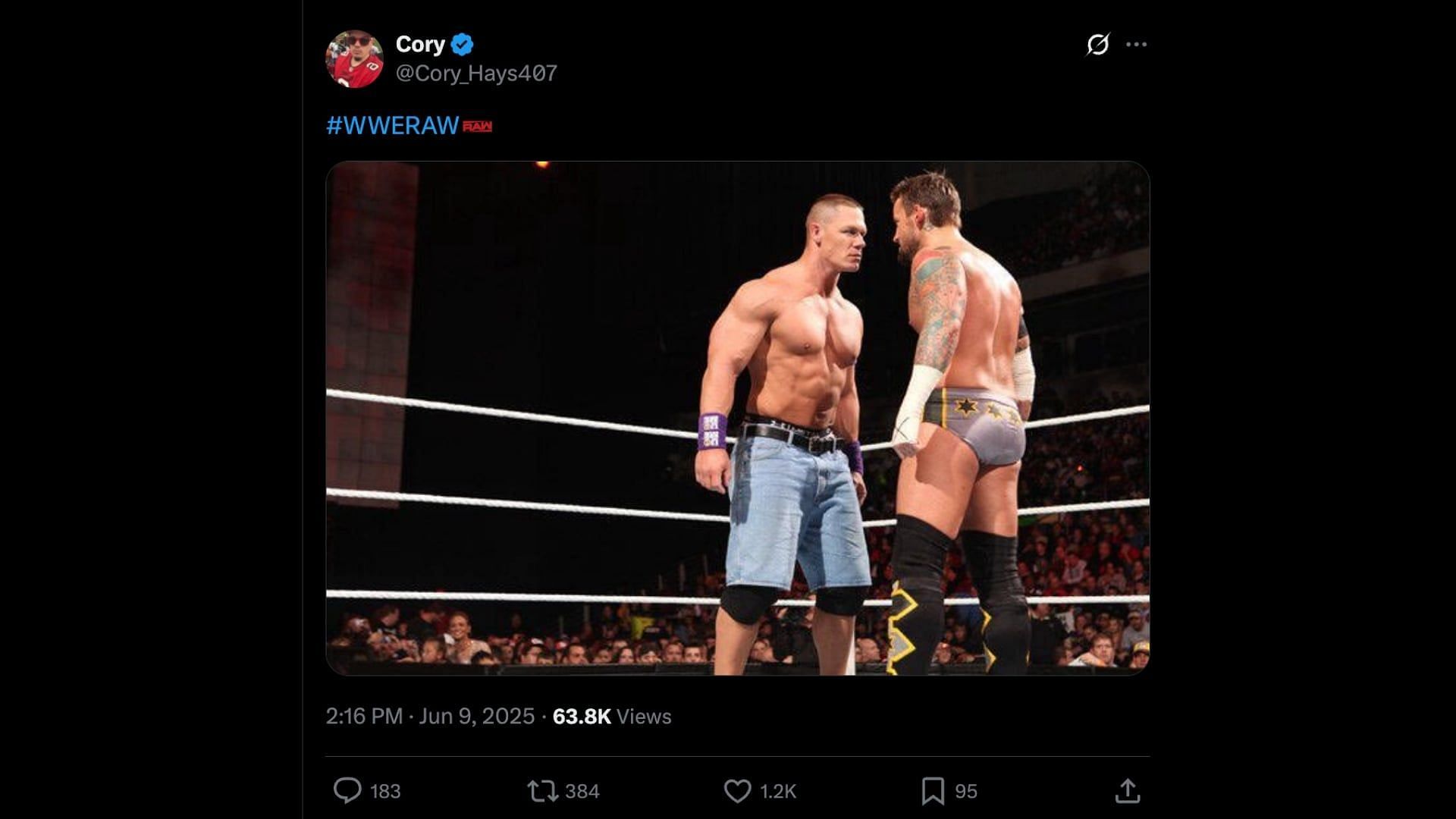 Cena and Punk face to face [Image credit: Cory Hays&#039; X account]