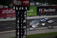 Christopher Bell (20) spins after an on-track incident in the NASCAR Cup Series race at Echopark Speedway. Source: Getty