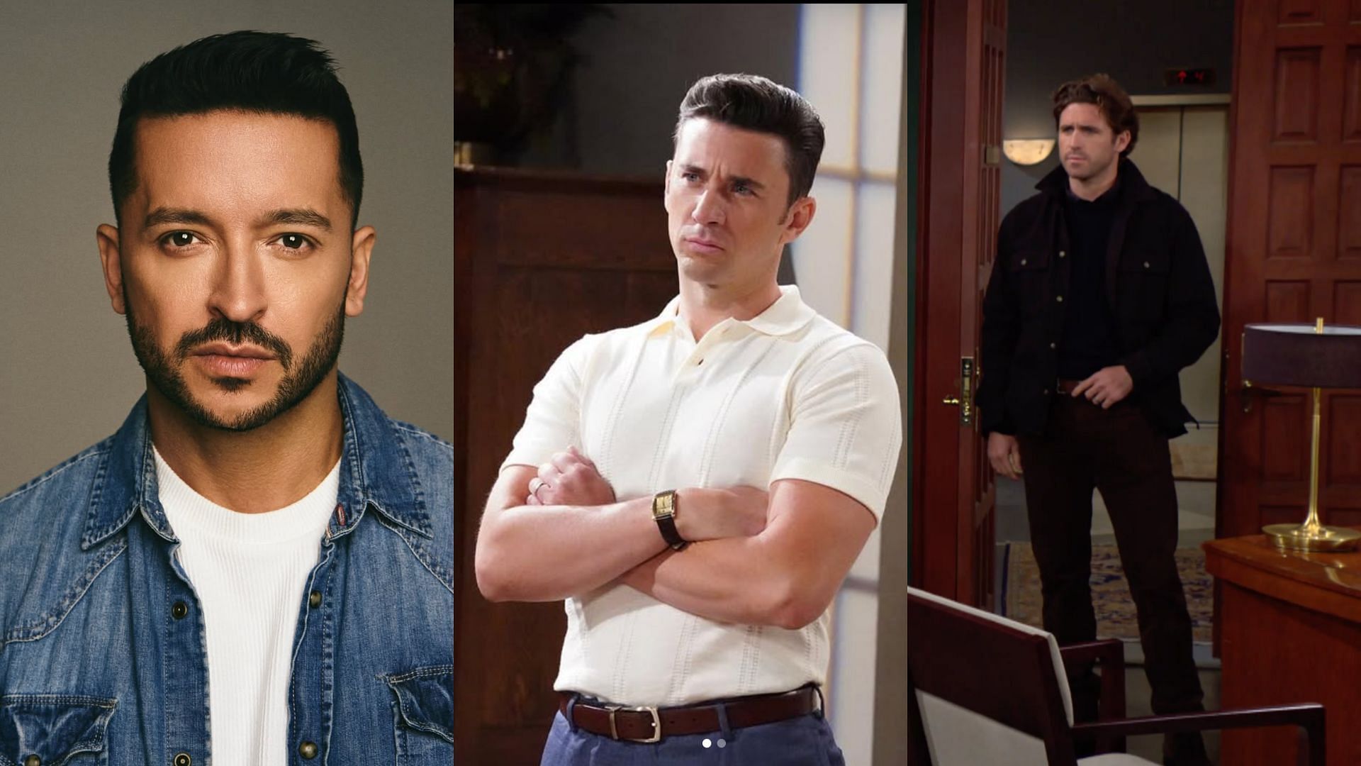 Pietro, Cane and Chance on The Young and The Restless (Image via Facebook/@The Young and The Restless,Instagram/@ jairodriguez and inlikebillyflynn)