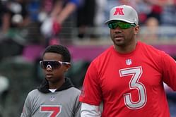 Russell Wilson sends 4-word message as step-son Future models for '3BRAND' in Big Apple
