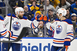 $112,000,000 Oilers forward jokes about Evan Bouchard's calm & poise in the biggest stage of hockey, the Stanley Cup Final