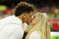 Kansas City Chiefs QB Patrick Mahomes (L) with his wife Brittany - Source: Imagn