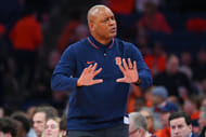 Syracuse Orange head coach Adrian Autry reacts to a call against the Virginia Cavaliers during the second half at the JMA Wireless Dome. Photo: Imagn