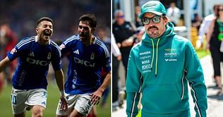 Fernando Alonso visits to support his hometown club Real Oviedo as Santi Cazorla’s heroics earn them promotion to La Liga