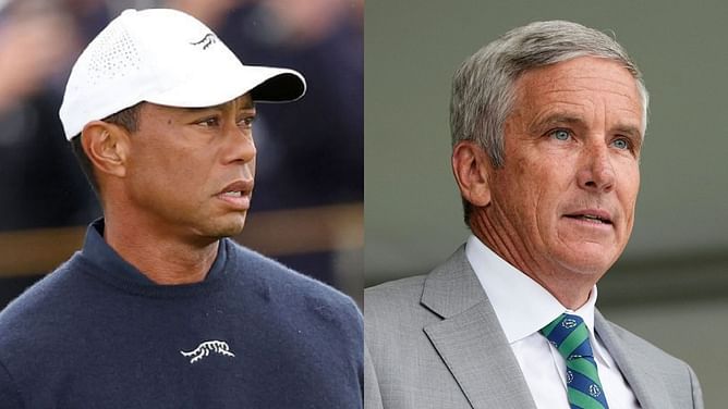 Tiger Woods sends Jay Monahan a message as the latter prepares to leave PGAT