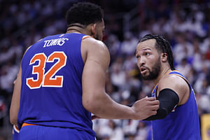 "We're all banged up" - Jalen Brunson lauds Karl-Anthony Towns for gutting it out on Knicks despite knee injury