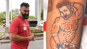 Jason Kelce sends 4-word message as Travis Kelce’s nude “Pin-Up" tattoo makes way on Instagram