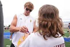 Sam Leavitt "sticking" to QB role after miserably failing to tackle Arizona State OC during offseason outing