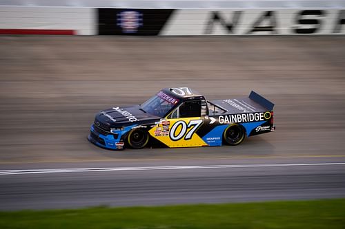 Kyle Busch driving the #07 Spire Motorsports Chevrolet at Nashville Superspeedway - Source: Imagn