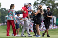 Amanda Balionis and Keegan Bradley at the 2025 Travelers Championship (Source: Imagn)
