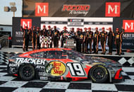 NASCAR Cup Series driver Chase Briscoe celebrates after winning the Great American Getaway 400. Source: Imagn