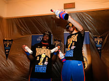 "Cuz they young asf": NBA fans comically troll OKC Thunder as youngest champions struggle to pop their champagne bottles