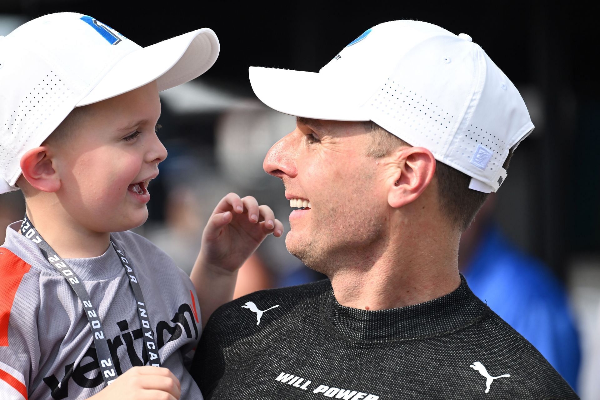 Will Power with his son at IndyCar&#039;s Bommarito Automotive Group 500 - Source: Getty