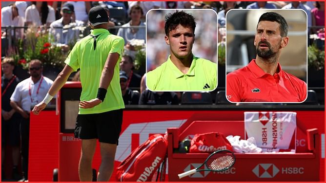 "Imagine if Novak Djokovic did this" - Fans furious after Jakub Mensik escapes disqualification at Queen's Club despite throwing racket into stands