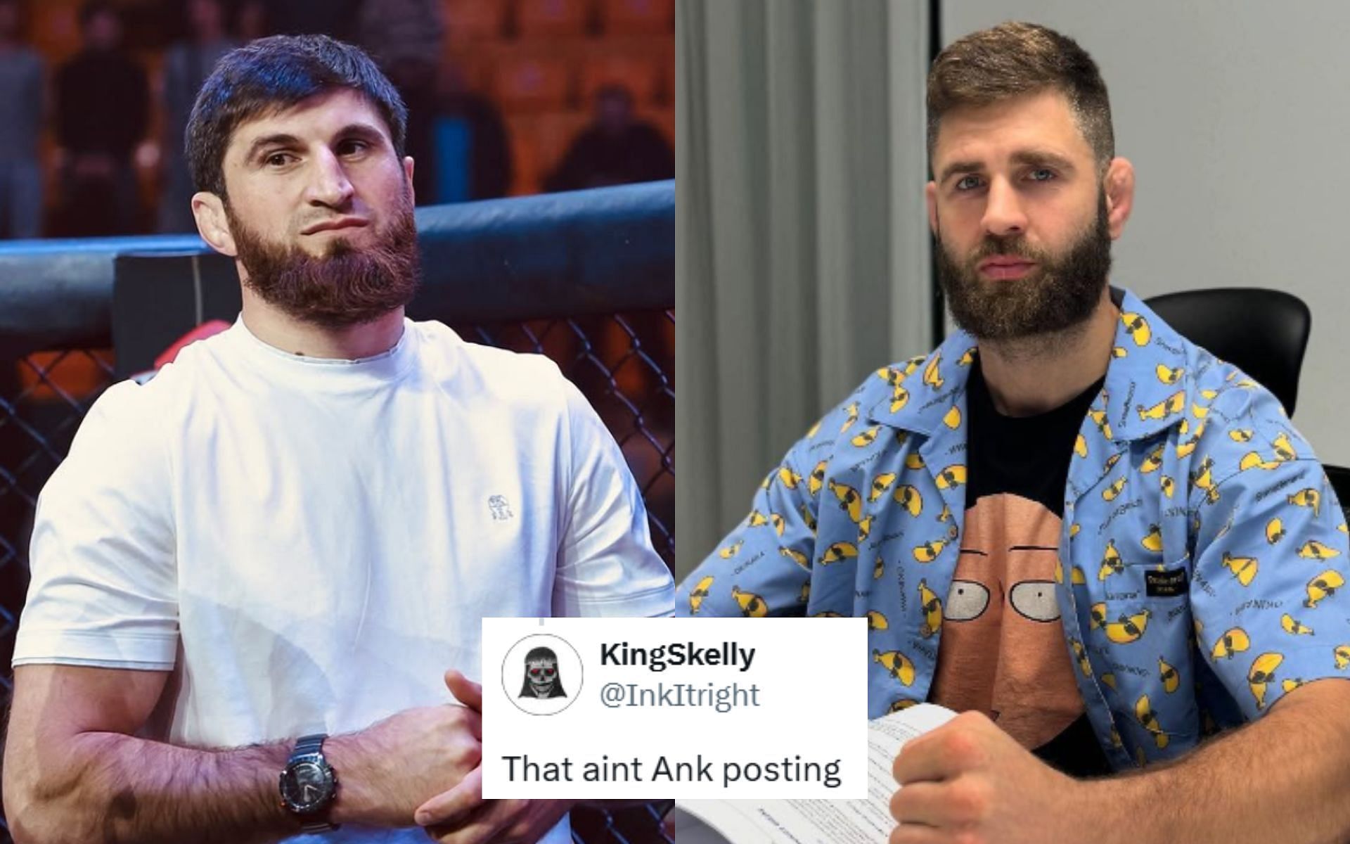 Magomed Ankalaev (left) mocked Jiri Prochazka (right). [Images courtesy: @ankalaev_magomed and @jiriprochzka on Instagram]and @