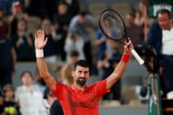 Djokovic celebrates his win at the 2025 French Open - Day Seven - Source: Getty