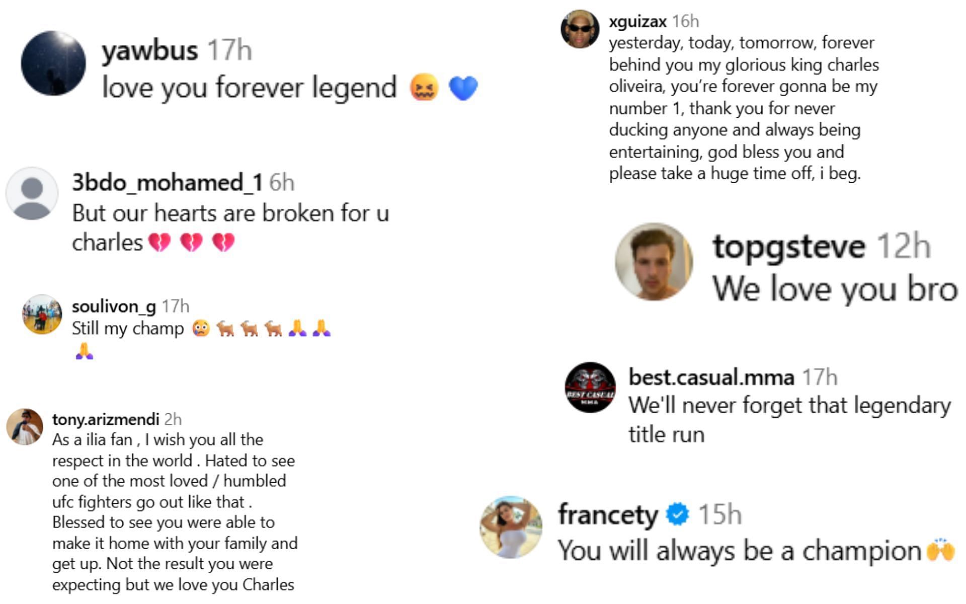 Fan reactions [Screenshots courtesy: @charlesdobronxs on Instagram]