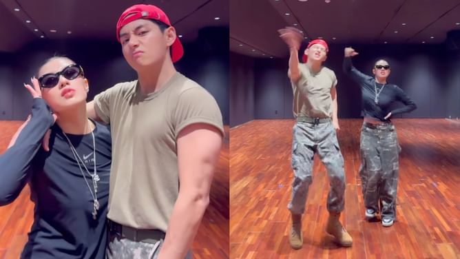 "Open that TikTok account"- Fans in a frenzy over BTS' Taehyung's back-to-back dance challenge videos with Lee Jung-lee