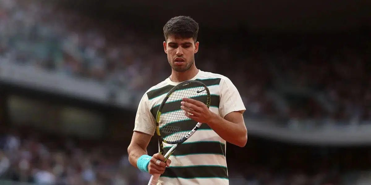 Alcaraz racquet at the French Open - Image Source: Getty 