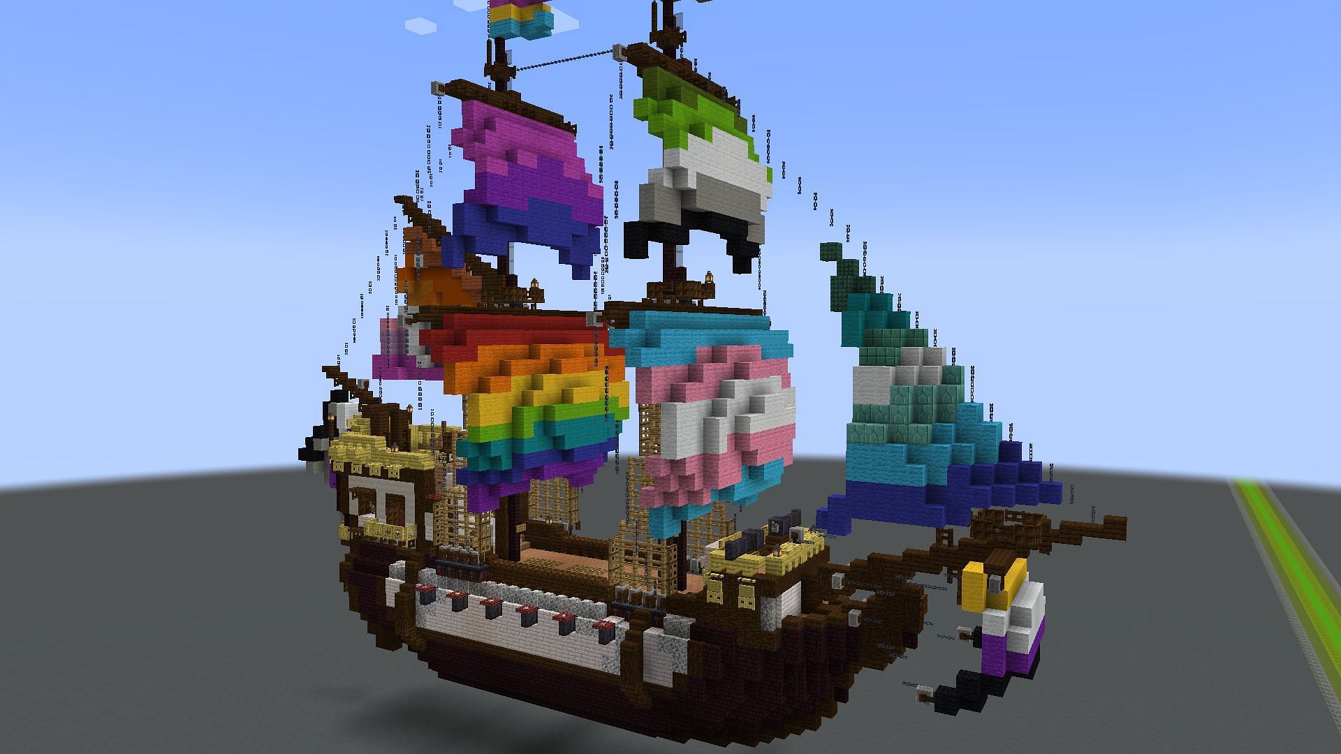 A Pride-month ship made in Minecraft 