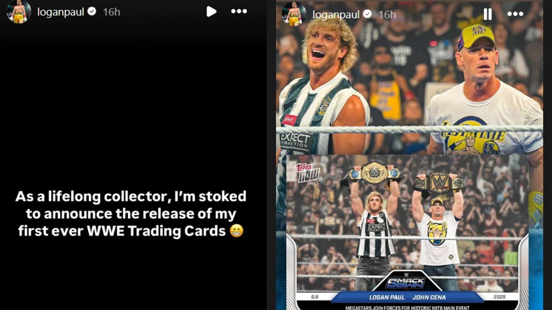 Logan Paul has announced the release of his WWE Trading Cards. [Screenshot: Logan Paul&#039;s Instagram account]