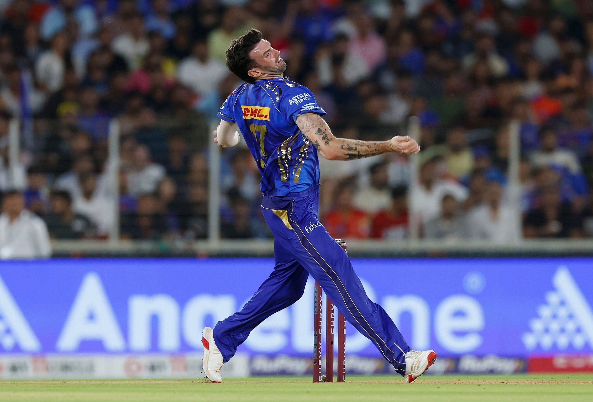Reece Topley registered figures of 0/40 in three overs in the only game he played in IPL 2025. [P/C: Getty]
