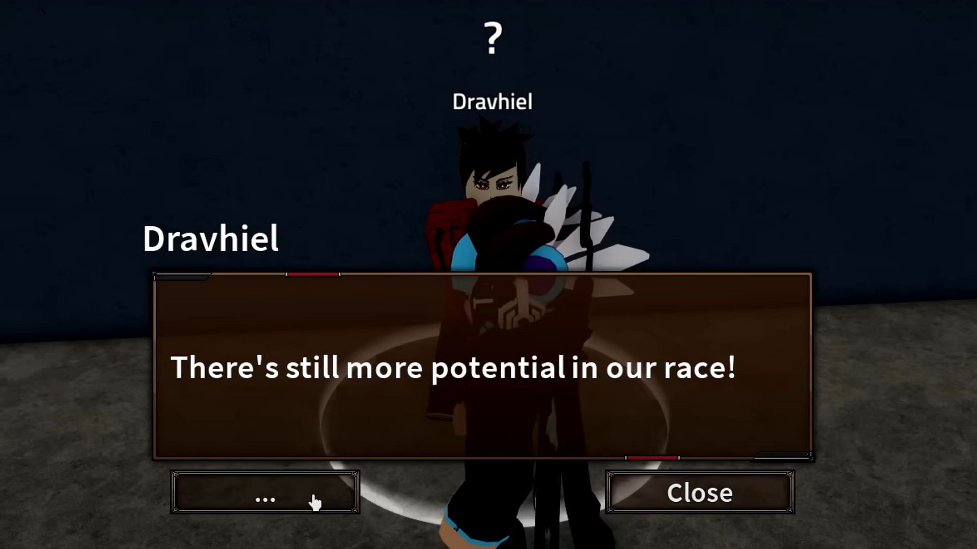 The Demon Race V2 dialogue box in King Legacy (Image via Roblox)
