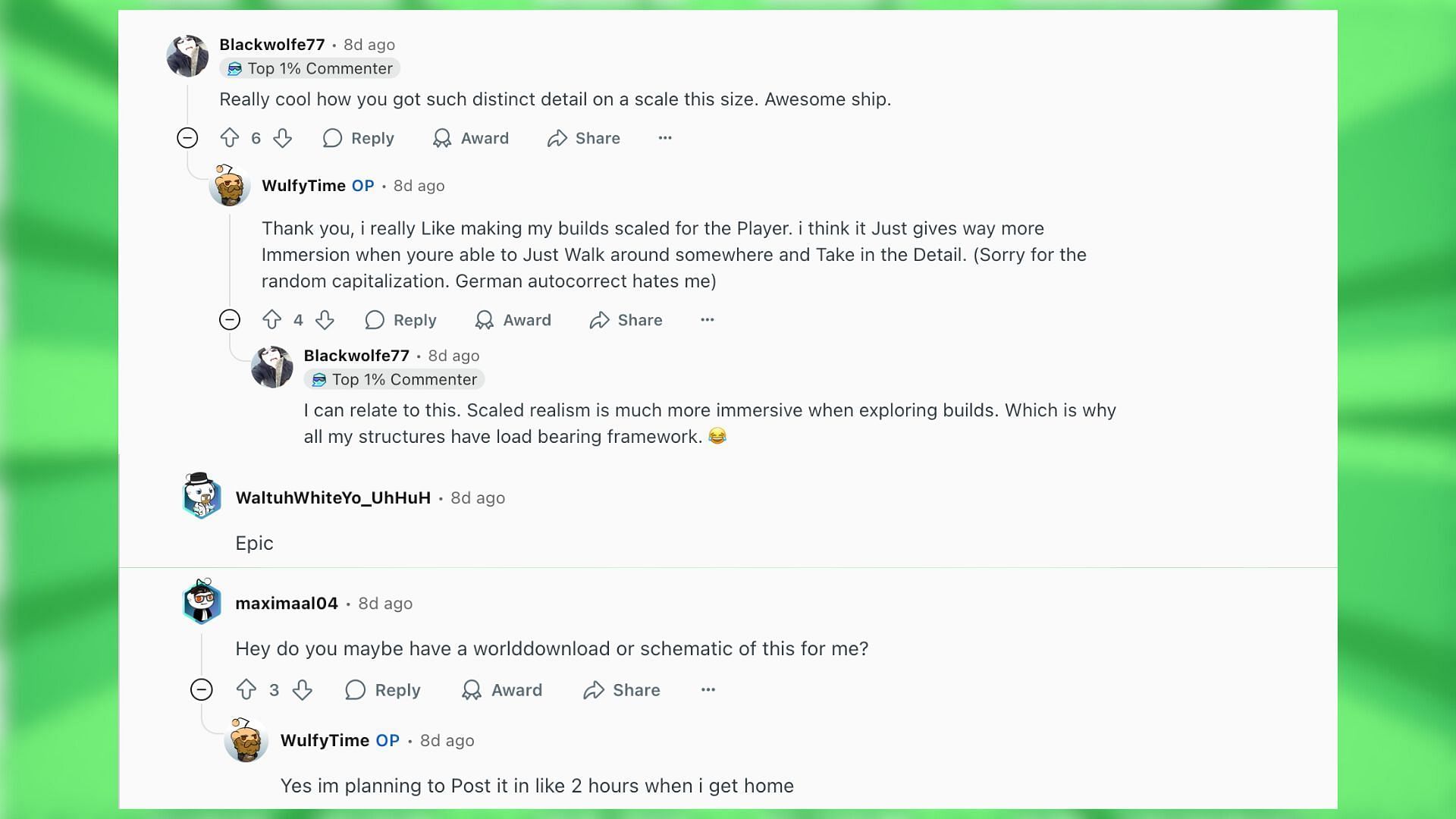 Redditors react to the ship (Image via Reddit)