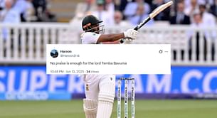 "No praise is enough for the lord Temba Bavuma" - Fans erupt as skipper battles injury to score fighting 65* in SA vs AUS WTC 2025 final