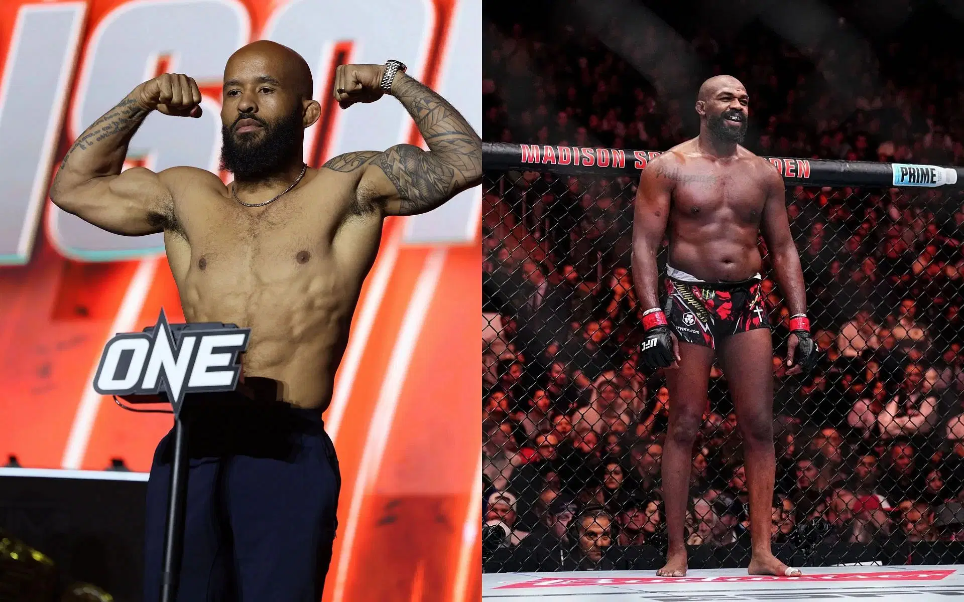 Demetrious Johnson (left) talks about Jon Jones (right). [Images courtesy: Getty]